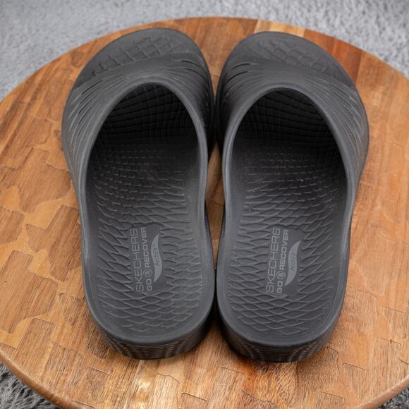 Skechers Go Recover Sandals Womens 10 Black Arch Fit Hyper Burst Refresh Slip On - Picture 4 of 6